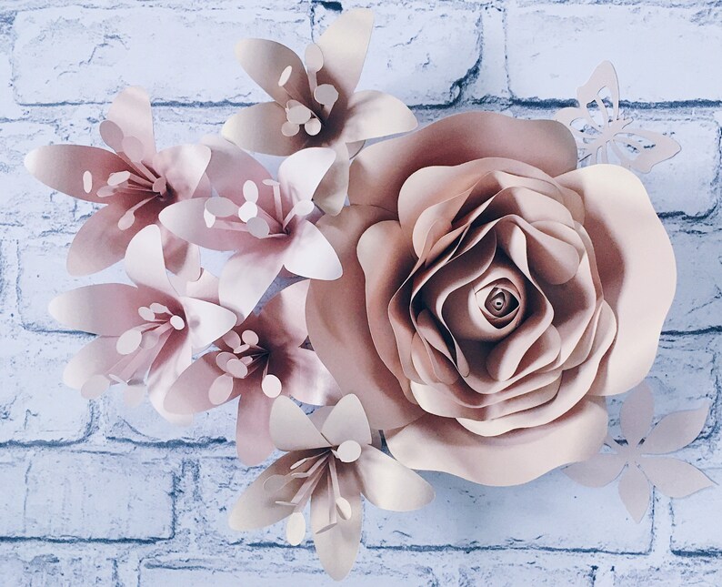 3D PAPER FLOWERS WALL Decor Floral Decor for Girls Room Etsy
