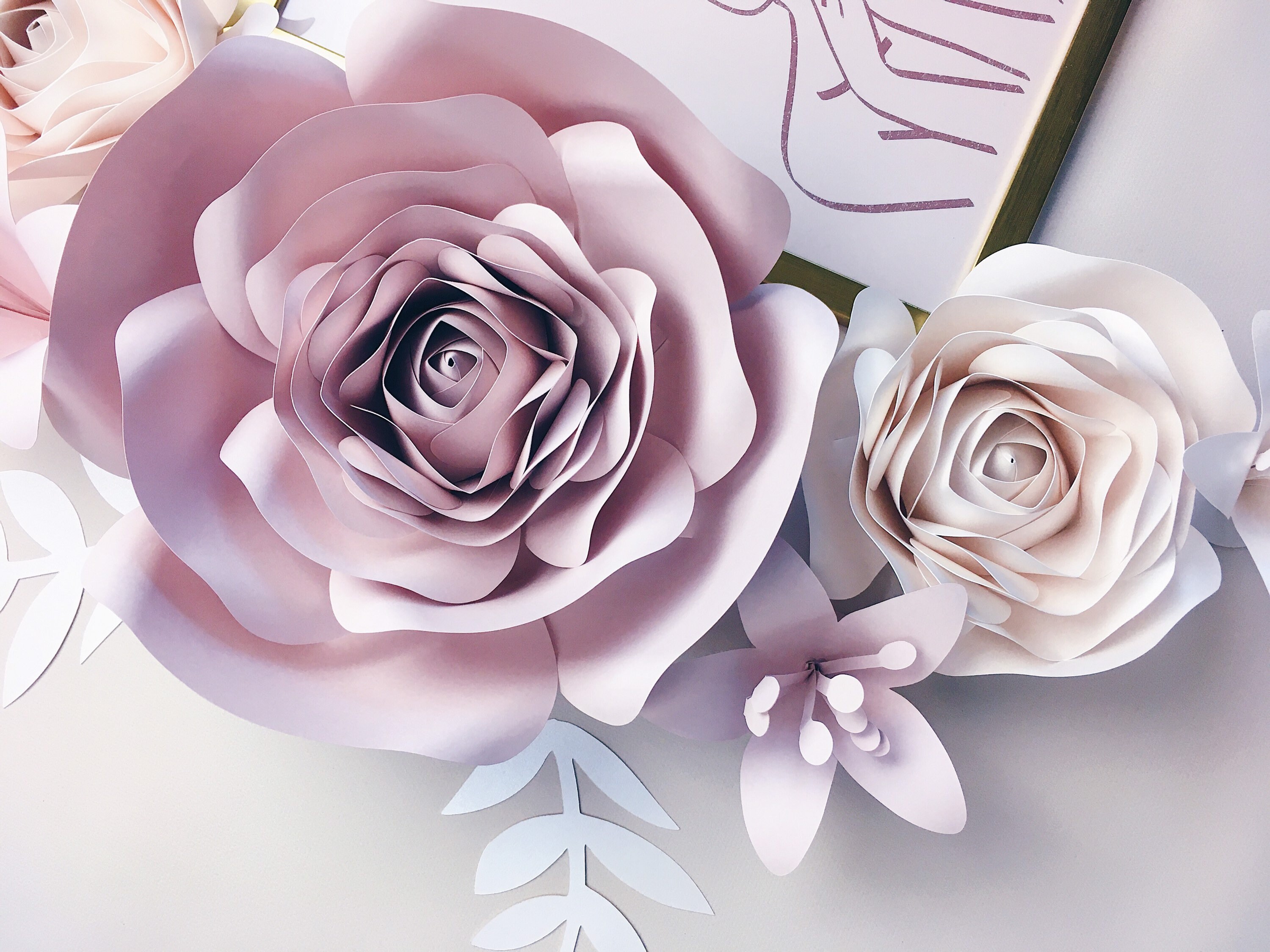 NURSERY WALL DECOR giant paper flowers beauty salon wall art - Etsy Polska