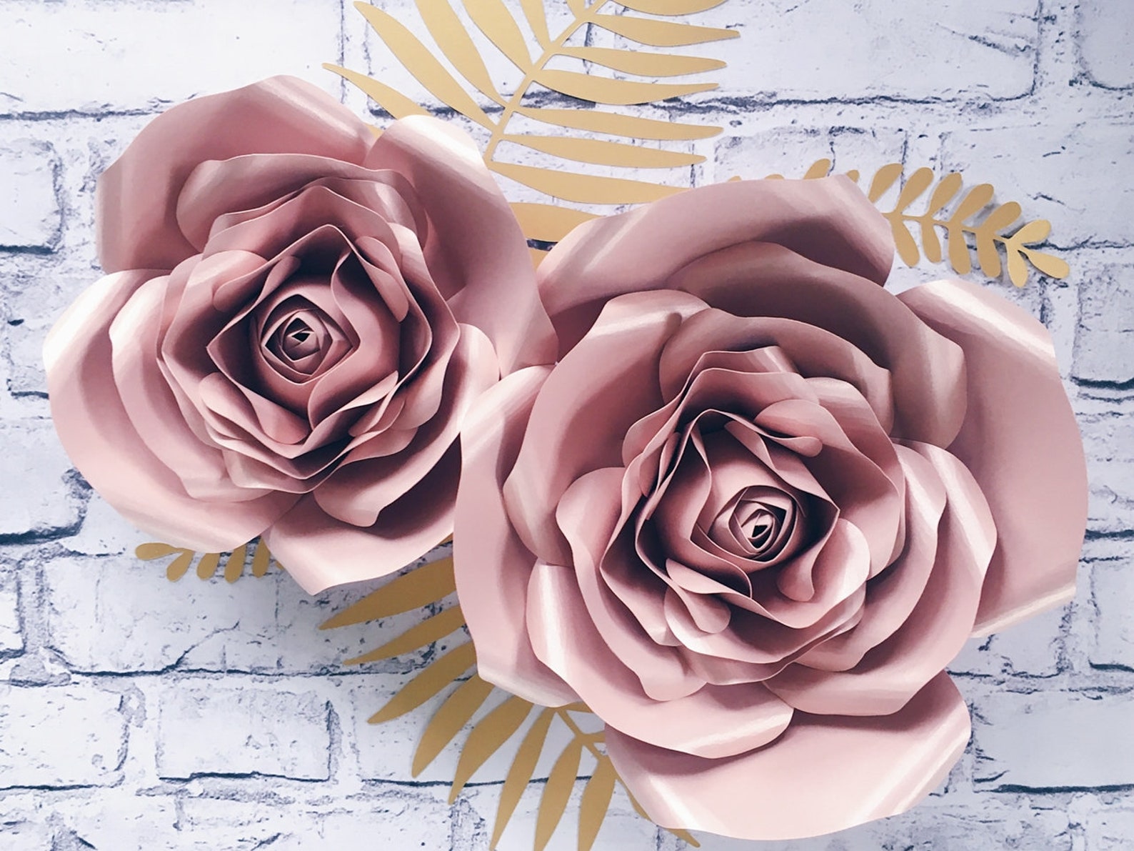 ROSE GOLD PAPER flowers backdrop nursery wall decor Etsy