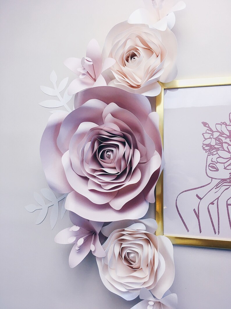 3D PAPER FLOWERS WALL Decor Roses Wall Art Floral Nursery Etsy Australia