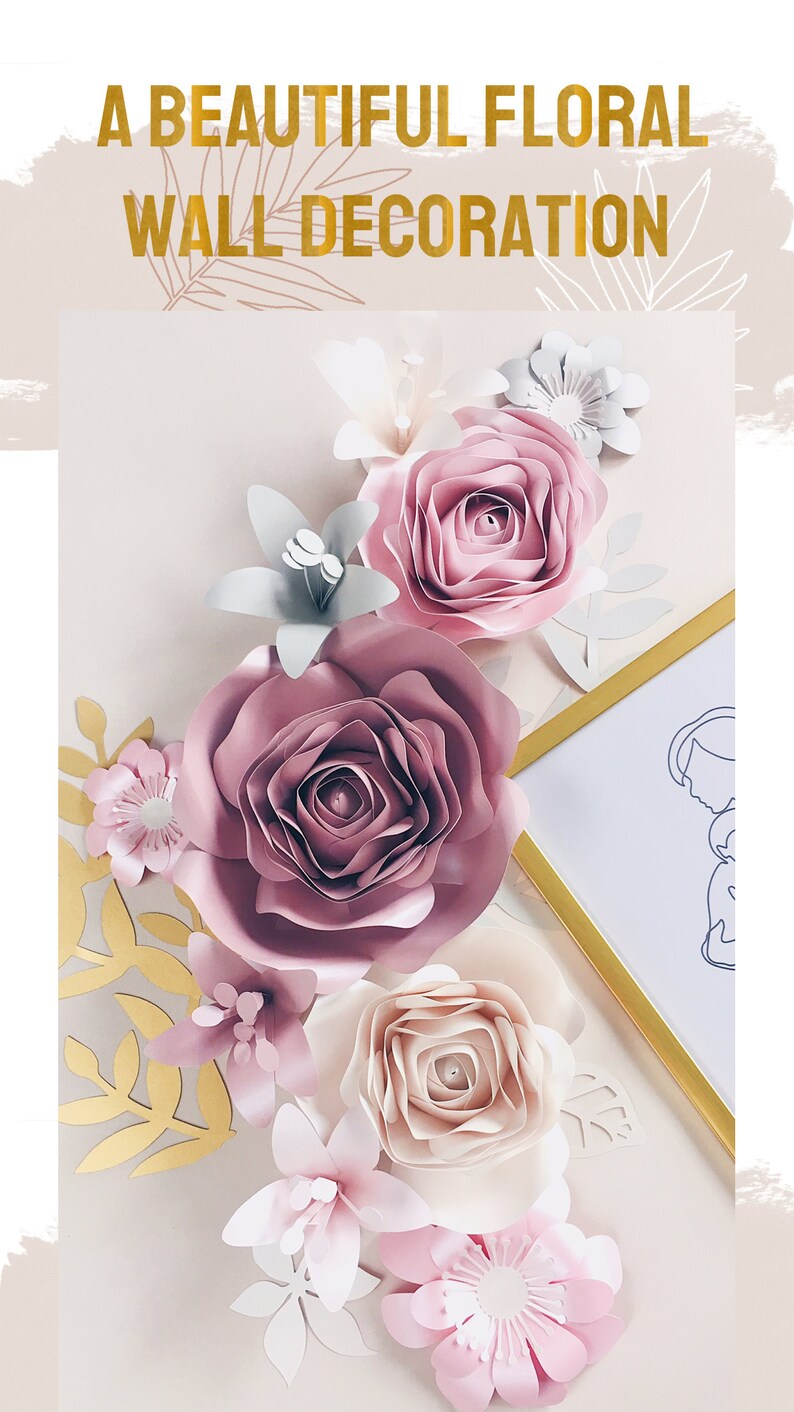 NURSERY PAPER FLOWERS Wall Decor Floral Girl Room Wall Art Etsy