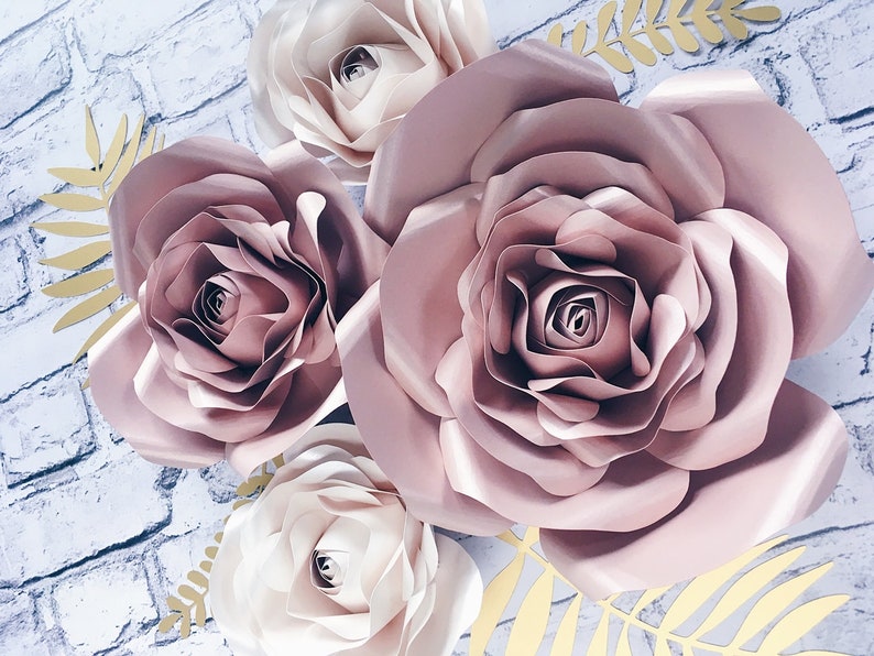 3D PAPER FLOWERS WALL decor, roses wall art, floral nursery decor, rose gold flowers, beauty salon wall hanging, baby shower decorations