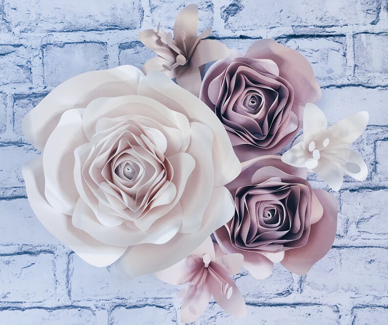 3D PAPER FLOWERS WALL Decor Floral Decor for Girls Room Etsy