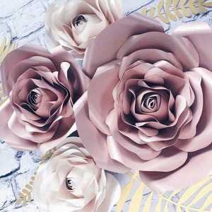 3D PAPER FLOWERS WALL decor, roses wall art, floral nursery decor, rose gold flowers, beauty salon wall hanging, baby shower decorations