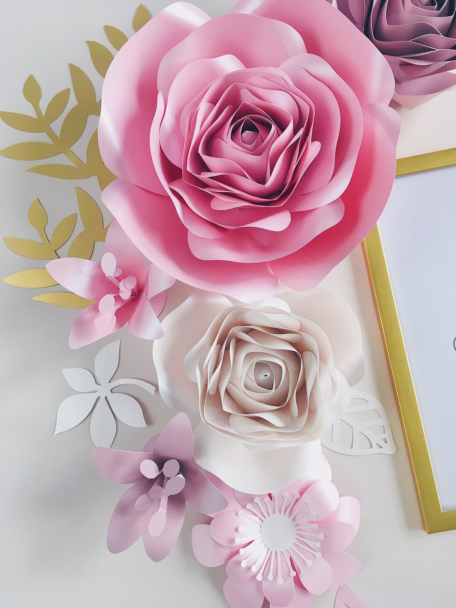 3 Piece PAPER FLOWERS SET Nursery Wall Decor Baby Shower Etsy