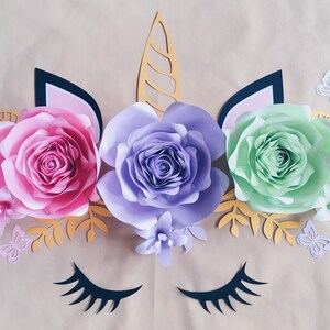 UNICORN WALL DECOR - giant paper flowers backdrop