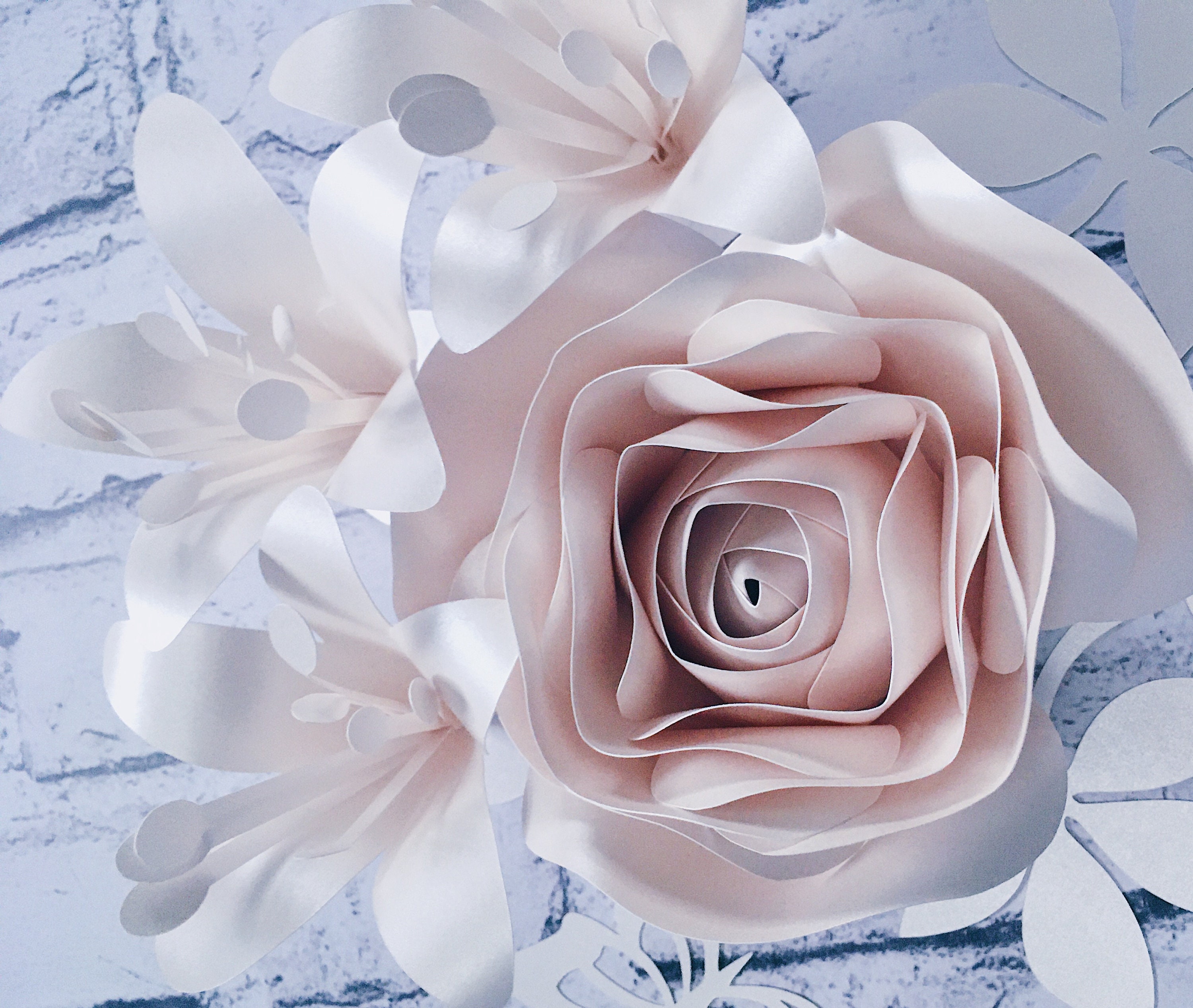 PAPER FLOWERS WALL Decor for Nursery Girl Room. 3d Paper Rose Etsy