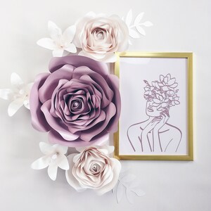 Decorazione da parete per ufficio per donne, decorazione da parete per studio di bellezza, grande fiore da appendere per la cameretta delle ragazze, set di fiori di carta giganti, parete della camera da letto
