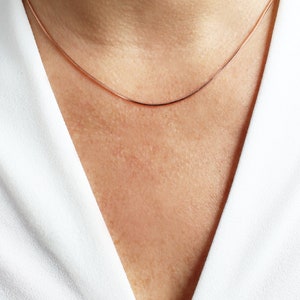 Rose Gold Snake Chain, Rose Gold Snake Chain Necklace, Rose Gold Snake Necklace, dainty rose gold chain necklace, rose gold, gift for her