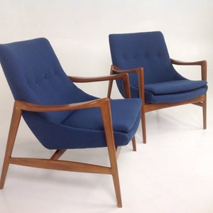 Pair of Mid century modern lounge chairs in the style of Ib Kofod-Larsen Lounge Chairs image 2