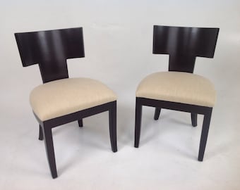 Pair of Klismos style dining chairs