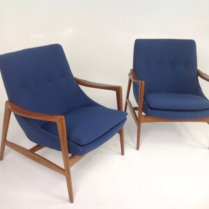 Pair of Mid century modern lounge chairs in the style of Ib Kofod-Larsen Lounge Chairs image 4