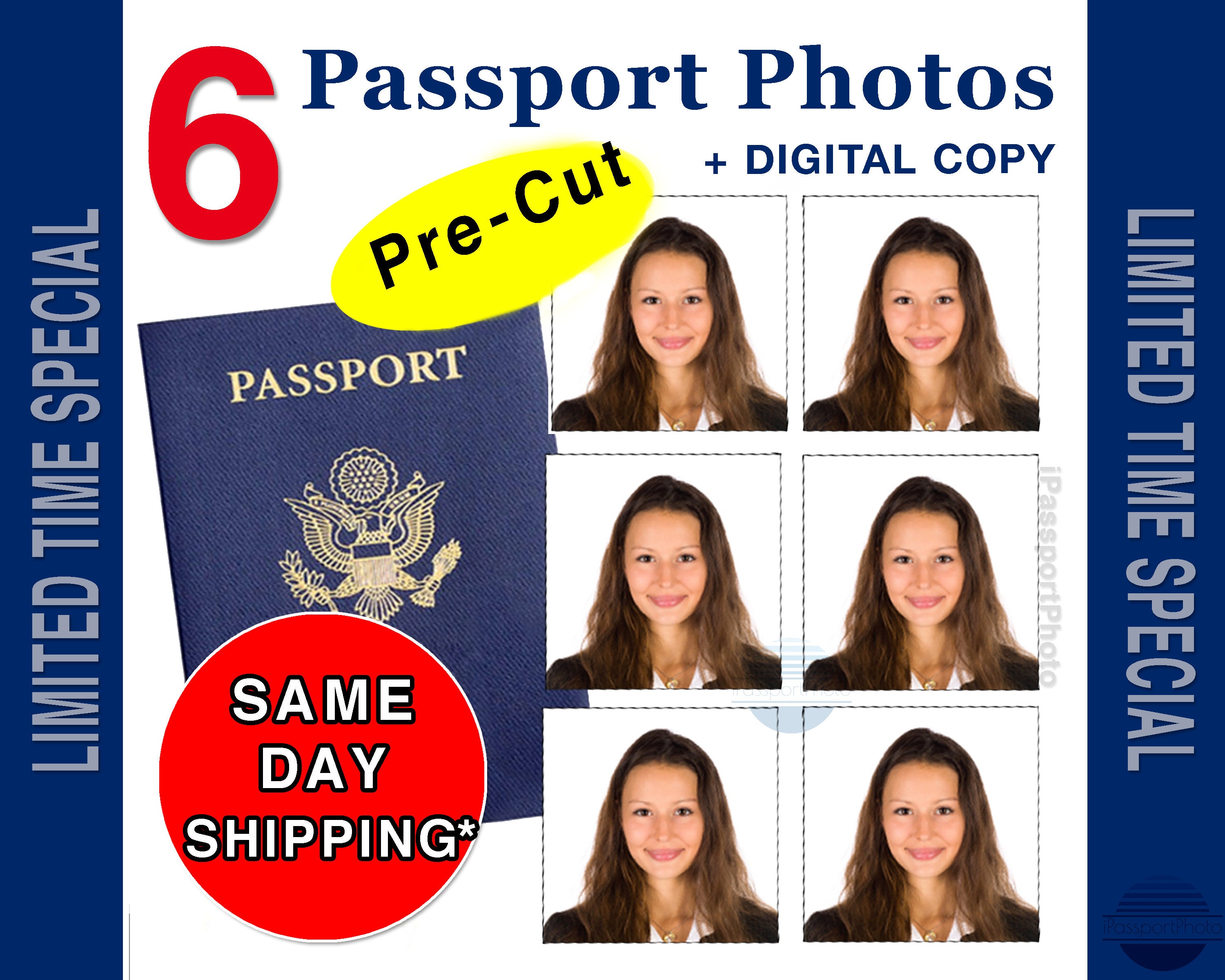 US Passport Photos 2x2 inch, Pre Cut Online Passport Photo 2*2 ⎮ VISA…