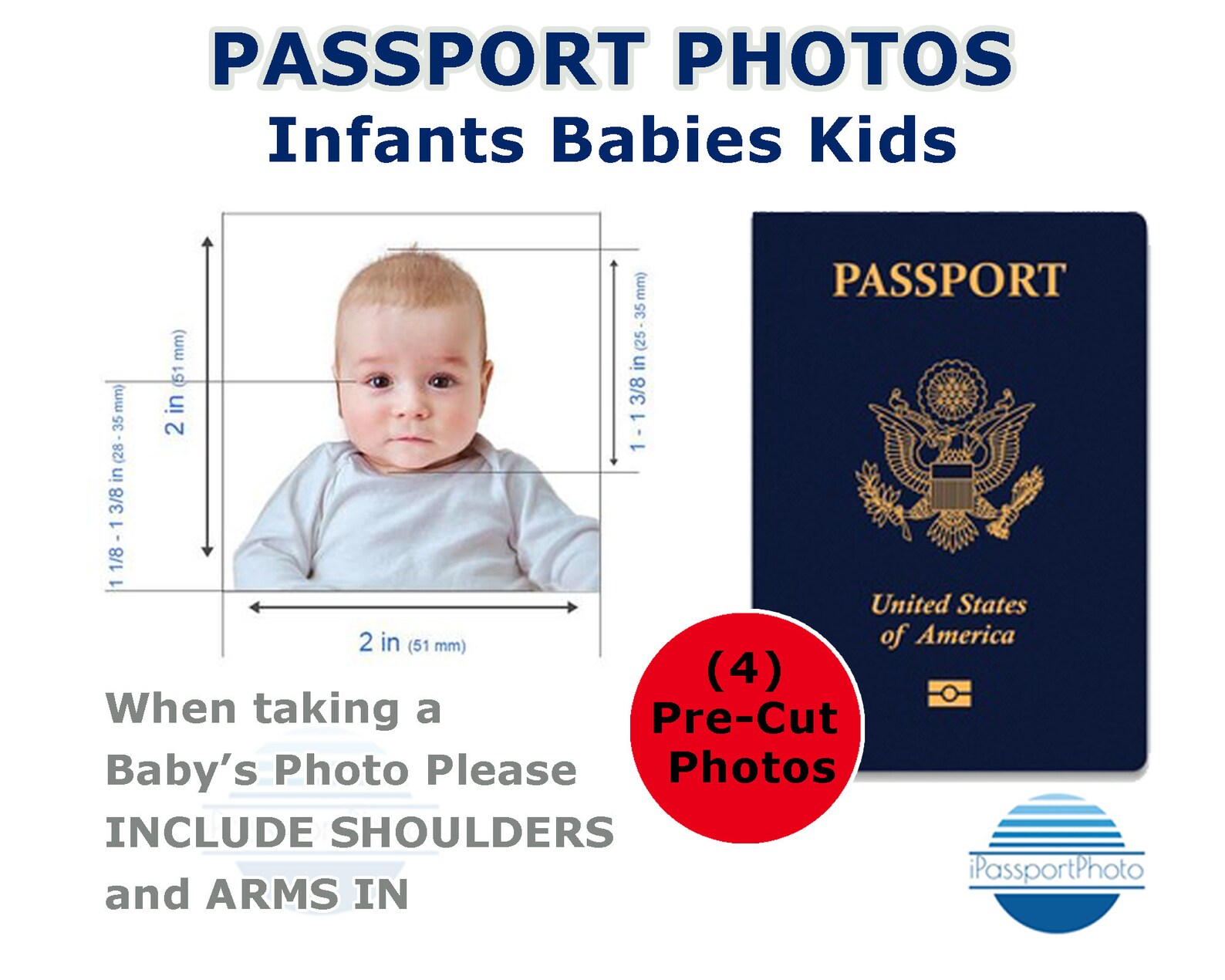 Babies Passport Photos Infants Kids 2 x 2 inch Etsy