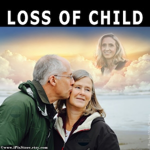 Loss of Child Custom Memorial 5&quot;x7&quot; Photo Gift, Helps Heal Baby Loss, In Memory of Daughter Son, Grief Gift of Child, Miscarriage, Baby Loss