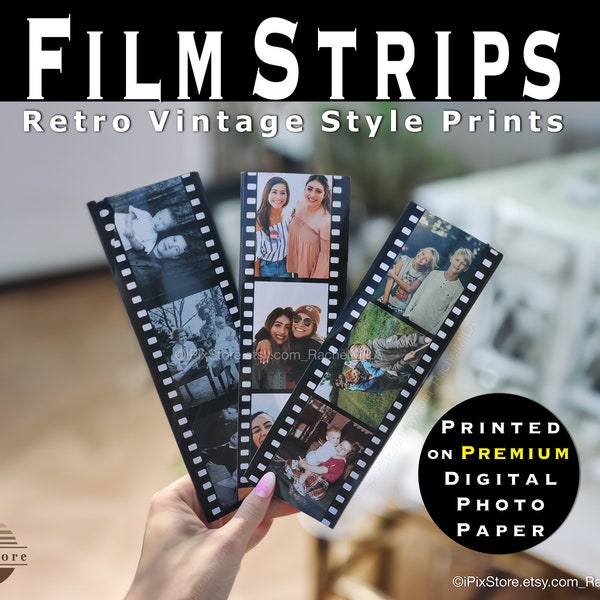 Custom Retro Photo Booth Film Strips, Vintage Retro Style Prints, Movie Strip Prints, Special Event Party Favors, Save the Date, Birthday