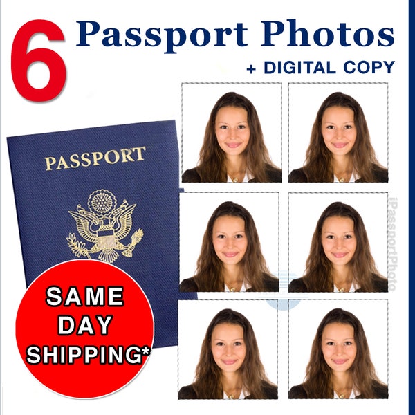 US Passport Photos 2x2 inch, Six Pre-Cut Passport Photos, VISA Photos, Citizenship Photos, Immigration Photos, School Prints, 51 x 51 mm