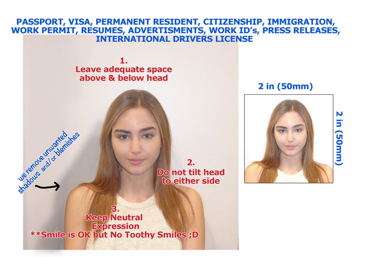 VISA Photo Size Photos 2x2 inch size Prints includes Digital | Etsy