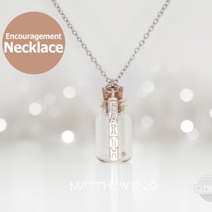 Mustard Seed Necklace: Mini Glass Faith Bottle, Christian Gift, Handmade