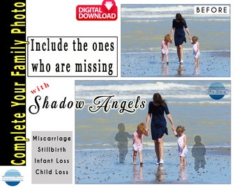 Child Loss Memorial Image, Miskraam, Doodgeboorte, Baby Family Photo Changes, Portretten die ouders helpen genezen na verlies van baby's