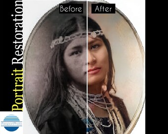 Portrait Photo Restoration Service, Lighten dark photos, add color to black and white photos, Restore your favorite family photo portraits