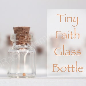 Mustard Seed Charm: Tiny Faith Glass Bottle, Inspirational Gift