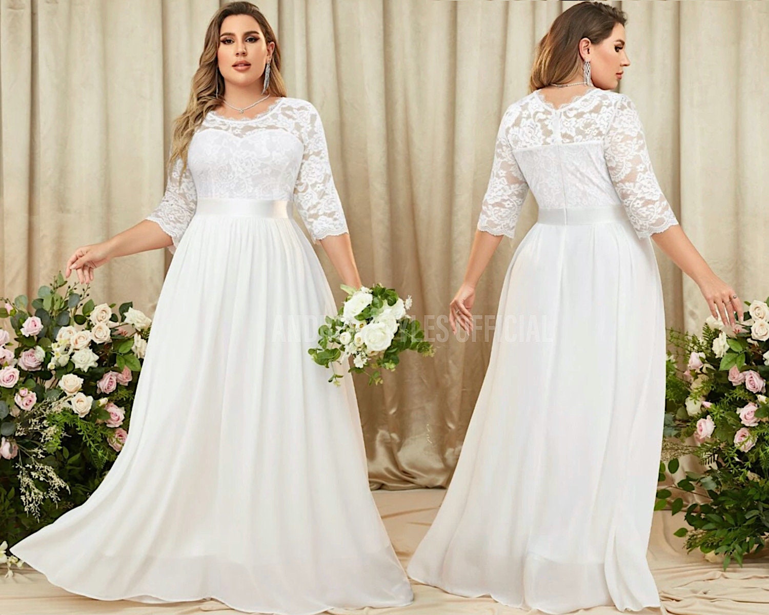 Plus Size Wedding Dress With Sleeves -  Canada
