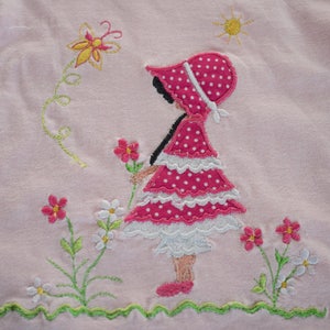 Free motion stitching embroidery _ Baby girl image 2