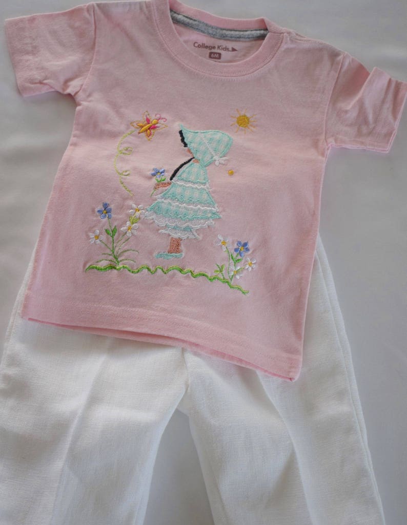 Free motion stitching embroidery _ Baby girl image 3