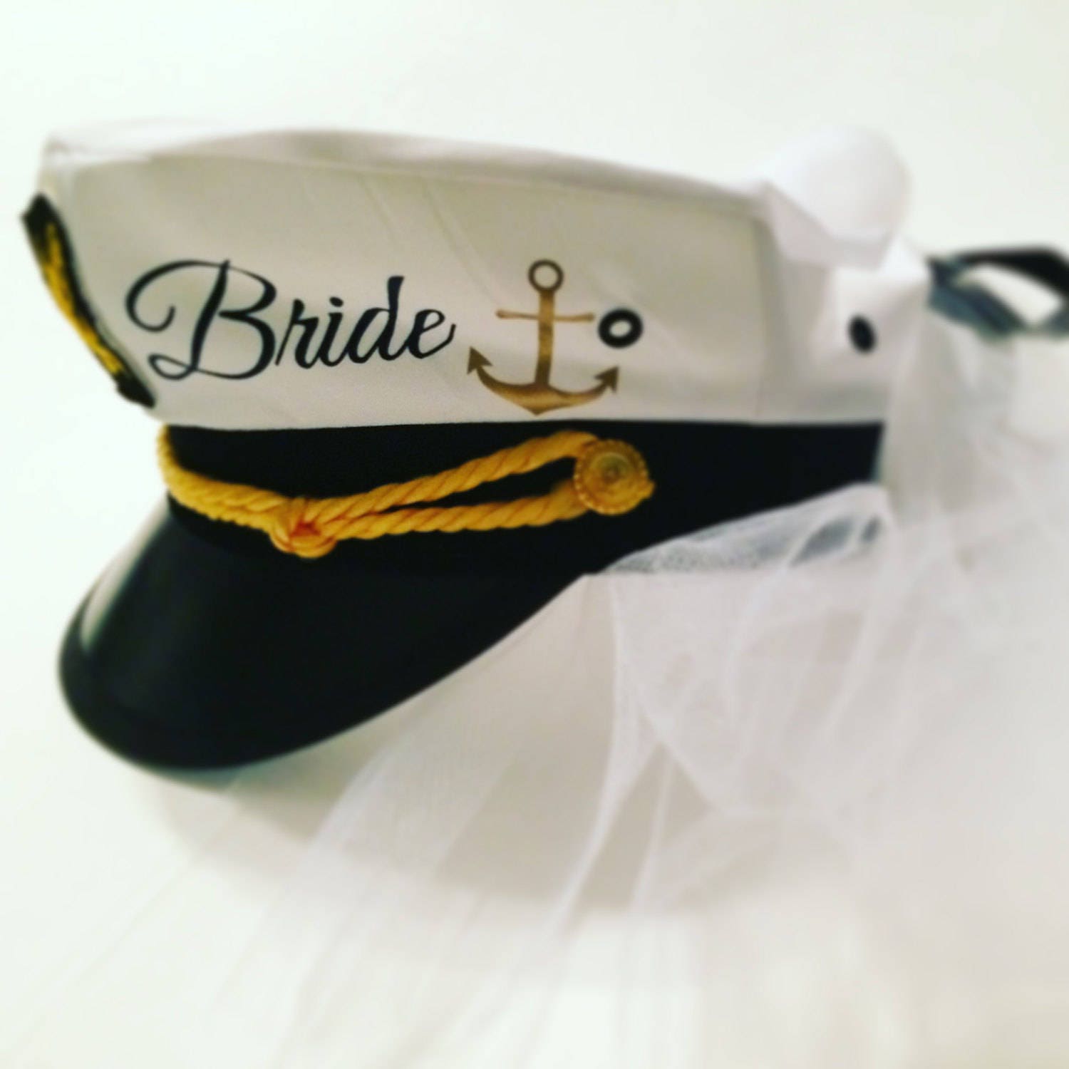 Veil captain hat Nautical bachelorette hats bachelorette Etsy