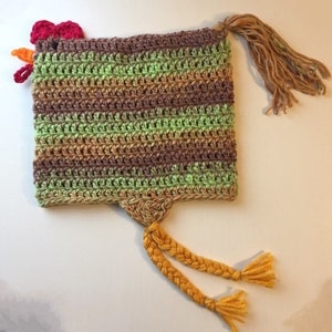 Toddler (1-3 yrs.) Chicken Hat, One-of-a-kind crochet chicken hat