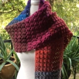 Schal Wickeltuch Oversized Schal Bunt Gehäkelt