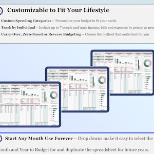 Plantilla de Excel para presupuesto de parejas, planificador de presupuesto familiar, hoja de cálculo de Google Sheets para seguimiento de gastos, plantilla de presupuesto mensual, planificador financiero imagen 6