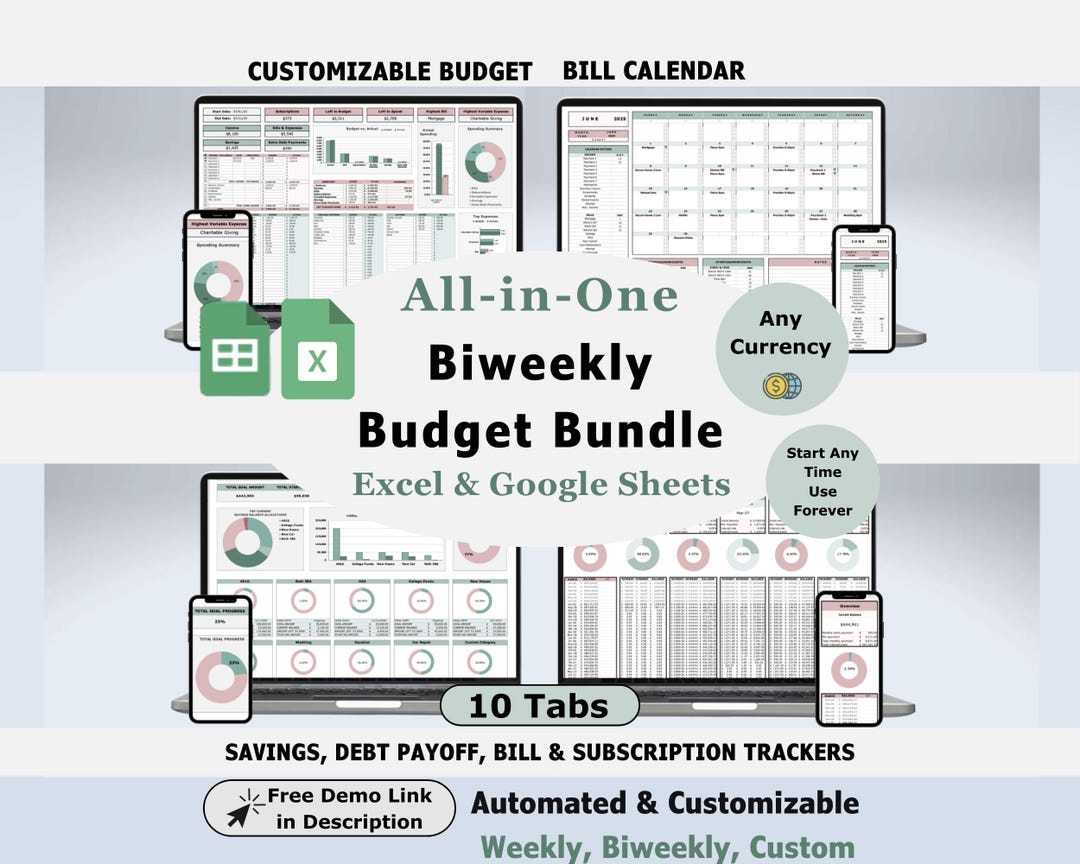 Biweekly Budget by Paycheck Template Excel Budget Spreadsheet Google ...