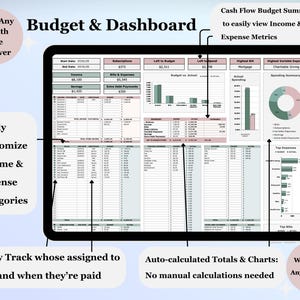 Plantilla de Excel para presupuesto de parejas, planificador de presupuesto familiar, hoja de cálculo de Google Sheets para seguimiento de gastos, plantilla de presupuesto mensual, planificador financiero imagen 4