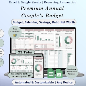 Planilha de orçamento para casais em Excel, modelo de planejamento de orçamento familiar, planilha de controle de despesas do Google Sheets, modelo de orçamento mensal, planejador financeiro.