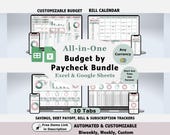 Budget by Paycheck Planner Excel Biweekly Financial Tracker Google Sheets Paycheck Budgeting Spreadsheet Template Weekly Budget Tracker Tool