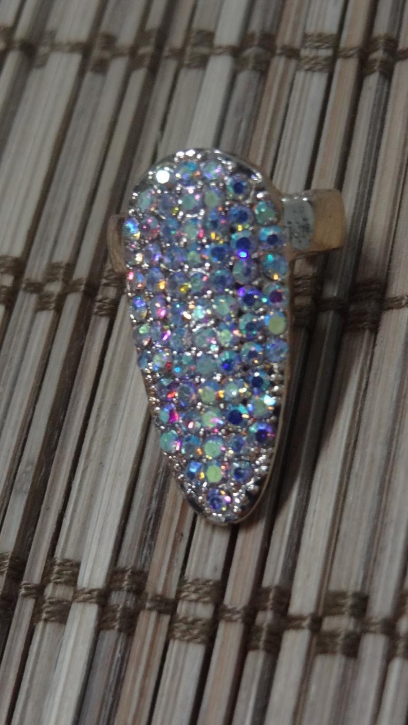 Nonadjustable Rings With Rhinestones Set of 5 Rings Cosplay Etsy