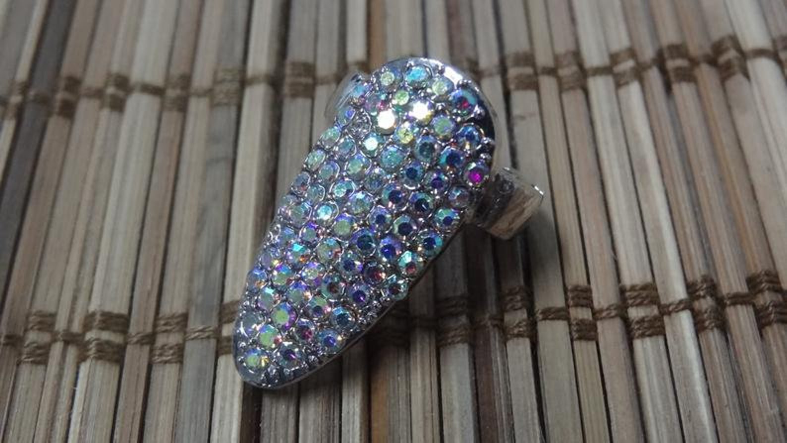 Nonadjustable Rings With Rhinestones Set of 5 Rings Cosplay Etsy