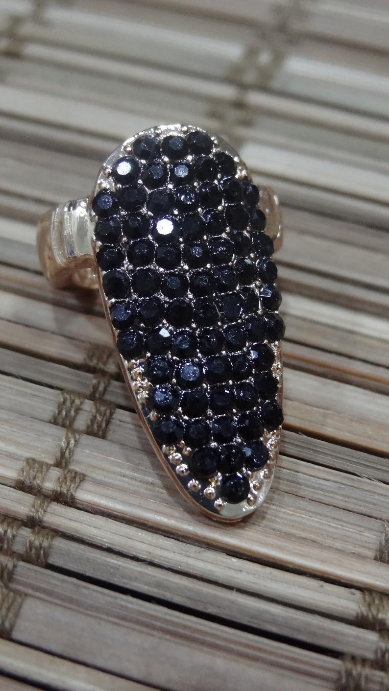 Nonadjustable Rings With Rhinestones Set of 5 Rings Cosplay Etsy