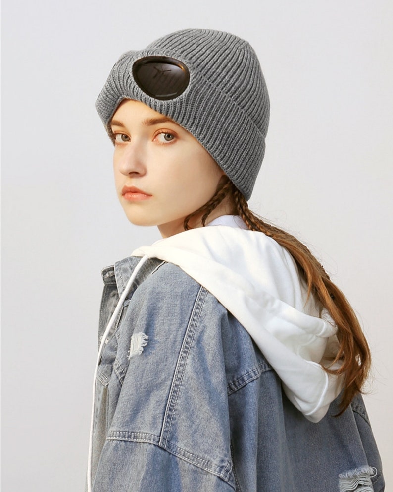 220101 Beanie With Goggles Beanie With Sun Visors Etsy