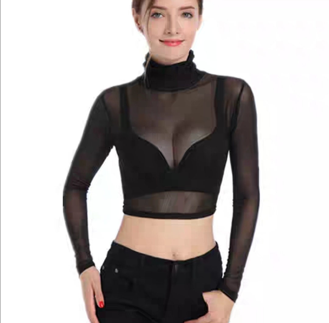 Sheer Mesh Crop Top -  Canada