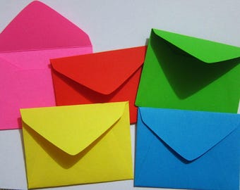 Small Envelopes 1-1/2" x 2", mini handmade, bright colors, little envies, tooth fairy elf confetti wedding guest, junk journaling, scrapbook