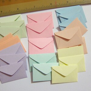 Enveloppes de fée des dents (50), TINY little miniature de 80 g de papier de couleur pastel 2,5 cm x 3,8 cm, fait main, pour le courrier des elfes, projets de scrapbooking