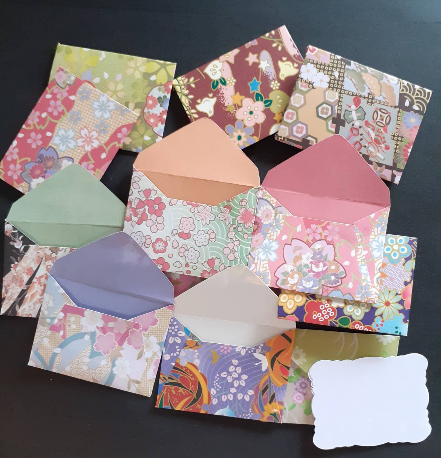 Small Envelopes 12 with inserts Japanese style paper small Etsy
