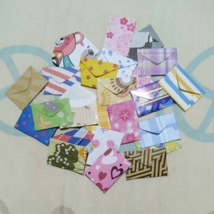 100 Handmade miniature envelopes, Lovely Prints, florals, tiny fairy letters, elf mail, cute custom mini envies wedding, shower guest book