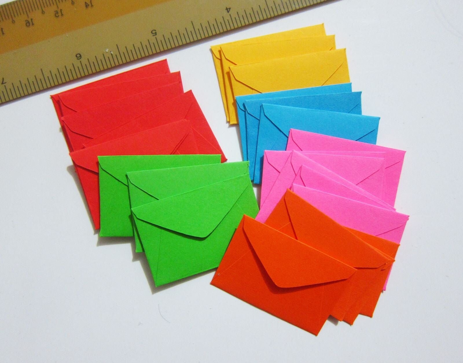 Miniature Envelopes 50 1 X 11/2 Very TINY Color Envelopes, SMALL Mini