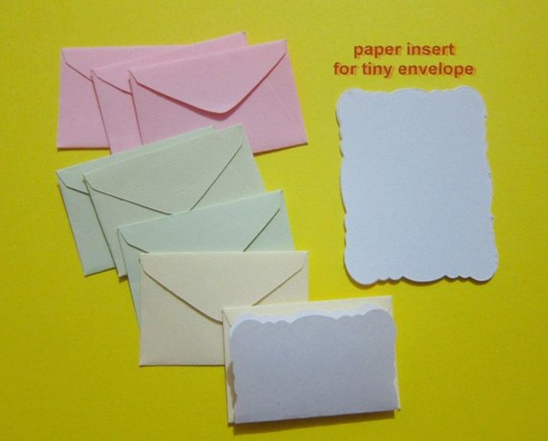 Miniature Envelopes 50 pastel colors 1 x 1-1/2 super cute TINY mini elf tooth fairy mail envelope, seed packets, dollhouse post office image 4