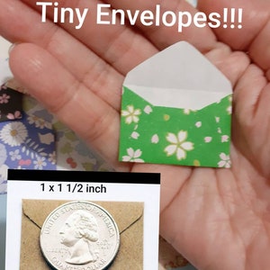 Miniature Envelopes 50 pastel colors 1 x 1-1/2 super cute TINY mini elf tooth fairy mail envelope, seed packets, dollhouse post office image 8