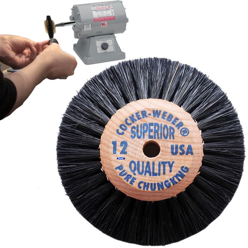 3 Jewelry Dental Cleaning Wood Hub Rotary Wheel Bristle Brush # 12 Deburring,Polishing /& Finishing